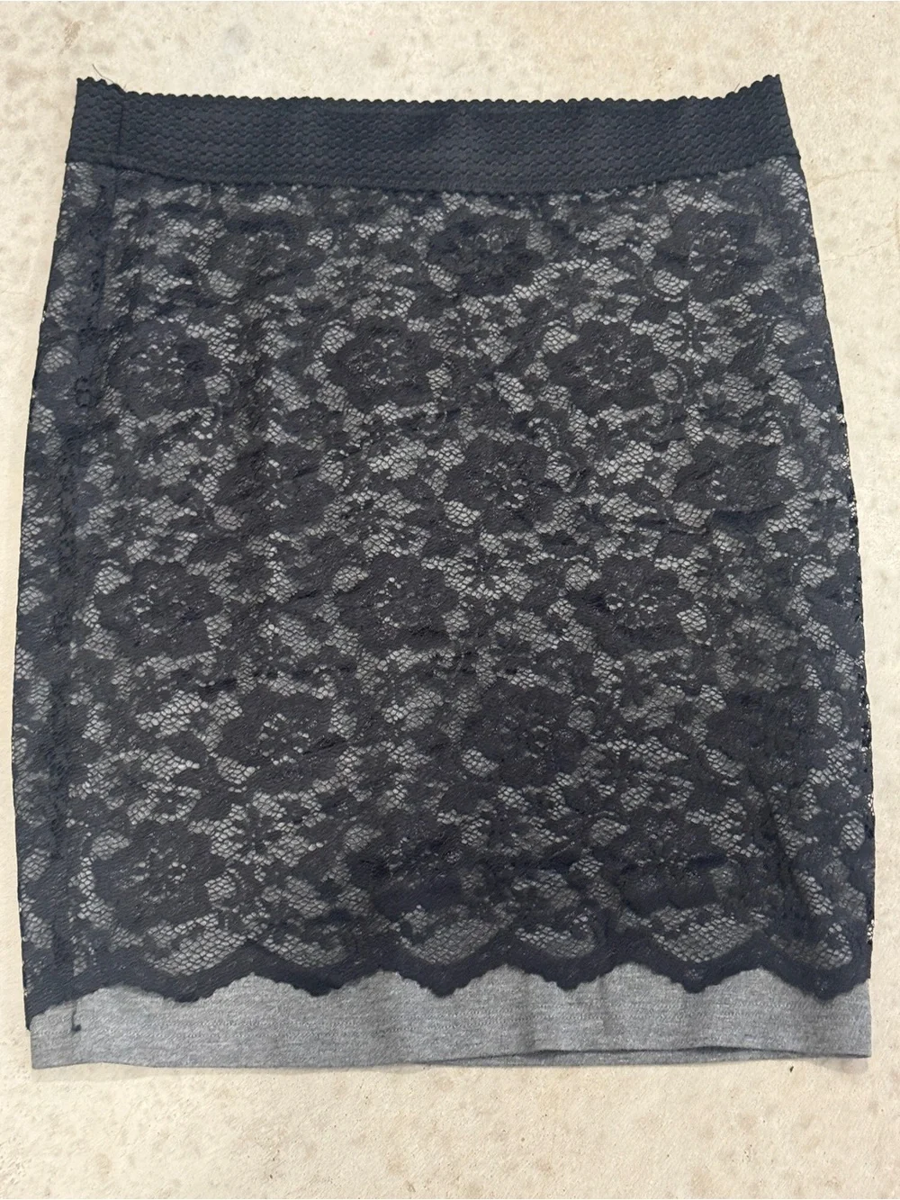 Black Lace Pencil Skirt - Women's Elegant Floral Design